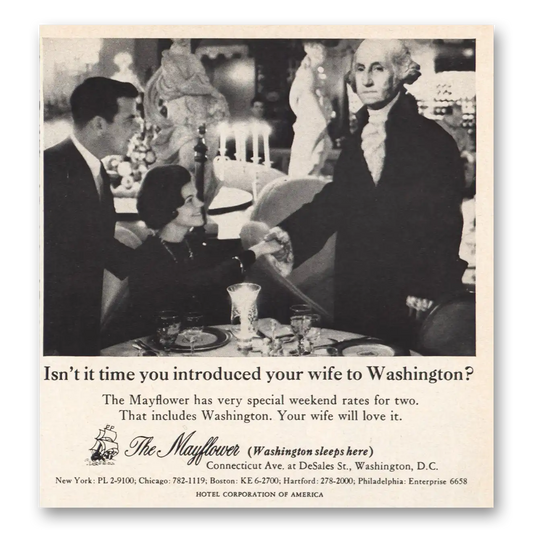 1967 Mayflower Hotel Introduced Your Wife to Washington Vintage Magazine Print Ad