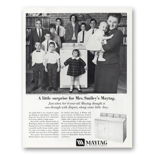 1967 Maytag Washer Dryer Little Surprise for Mrs Smileys Maytag Vintage Magazine Print Ad