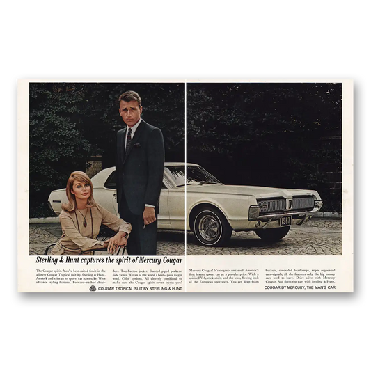 1967 Mercury Cougar Sterling & Hunt Captures the Spirit Vintage Magazine Print Ad