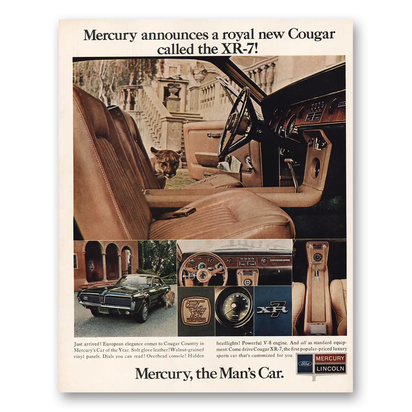 1967 Mercury Cougar Royal New Cougar Vintage Magazine Print Ad