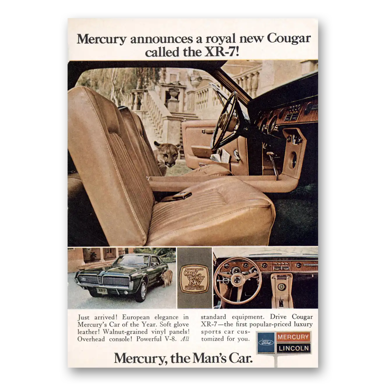 1967 Mercury Cougar Royal New Cougar Called the XR7 Vintage Magazine Print Ad