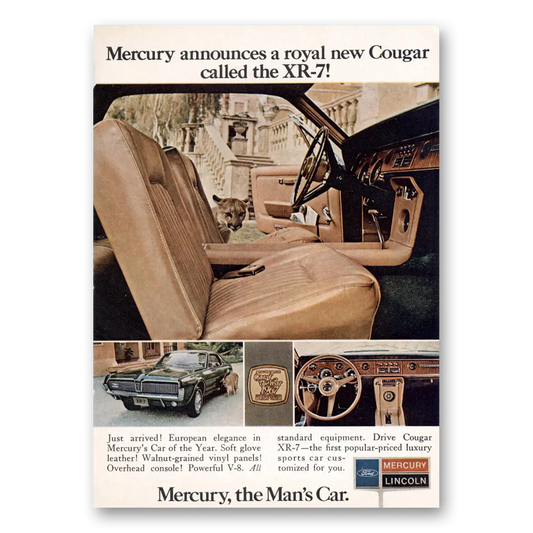 1967 Mercury Cougar Royal New Cougar Called the XR7 Vintage Magazine Print Ad