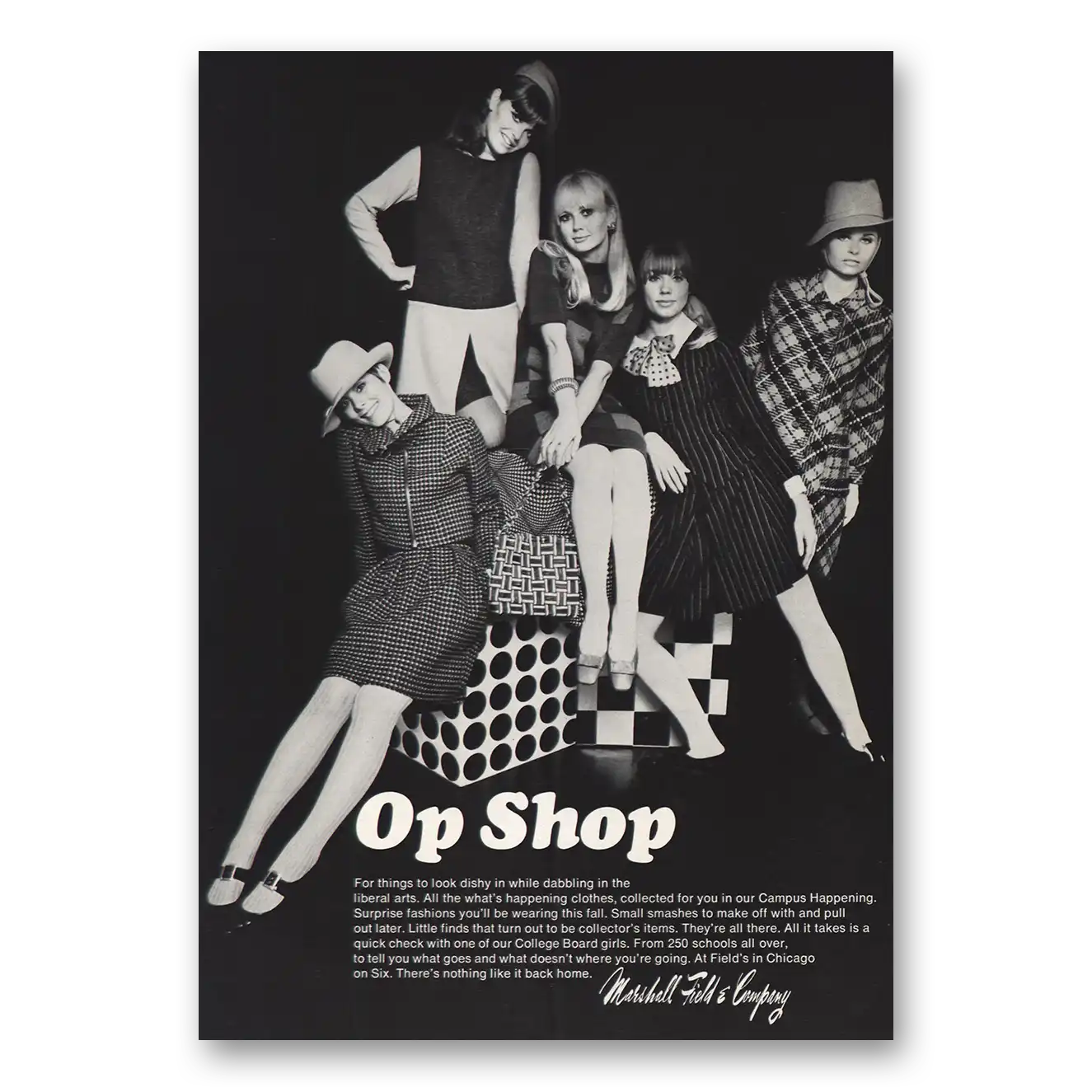 1967 Marshall Field Op Shop Vintage Magazine Print Ad