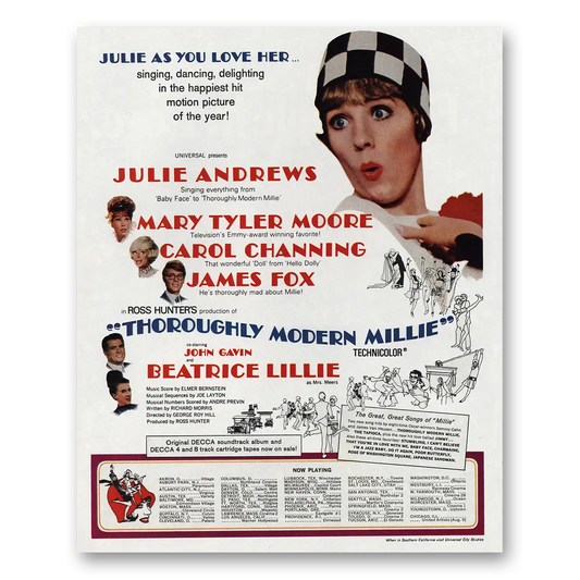 1967 Thoroughly Modern Millie Movie Promo Julie Andrews Vintage Magazine Print Ad