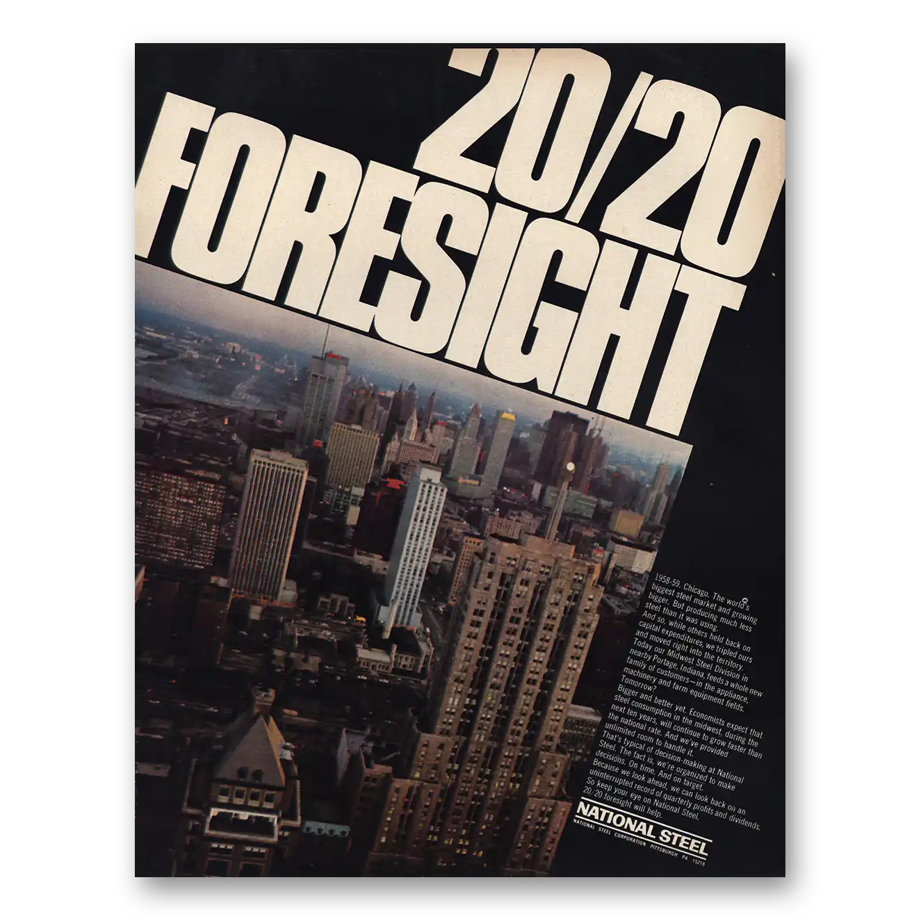 1967 National Steel 2020 Foresight Vintage Magazine Print Ad