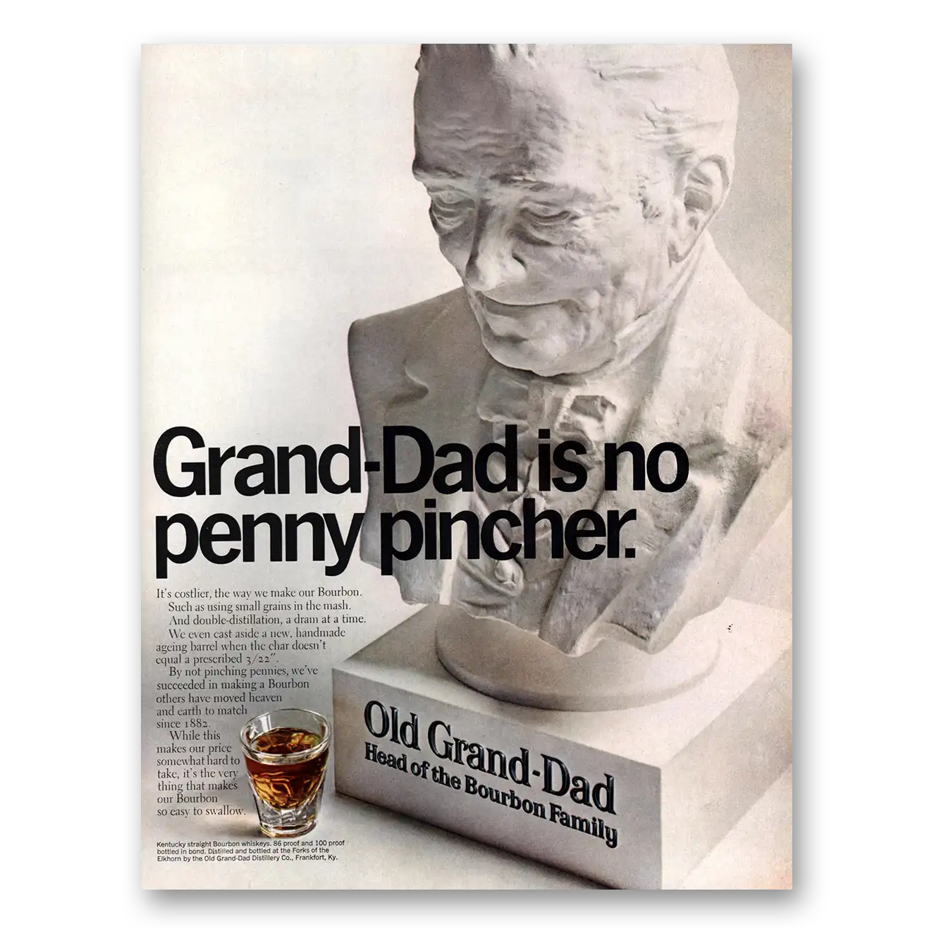 1967 Old Grand-Dad Bourbon Whiskey No Penny Pincher Vintage Magazine Print Ad