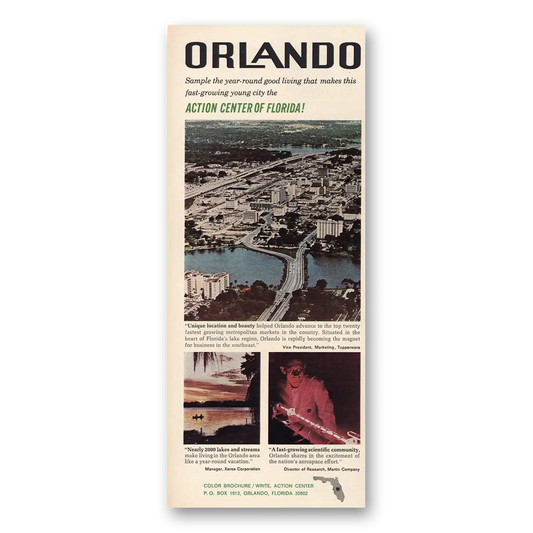 1967 Orlando Florida Action Center of Florida Vintage Magazine Print Ad