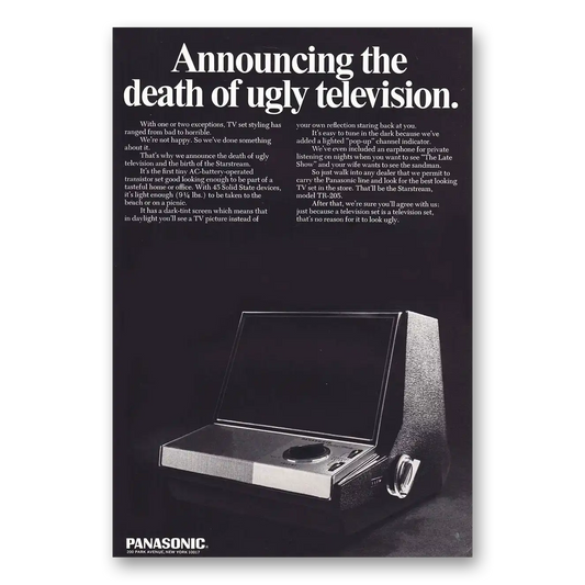 1967 Panasonic Television Ugly Television Vintage Magazine Print Ad