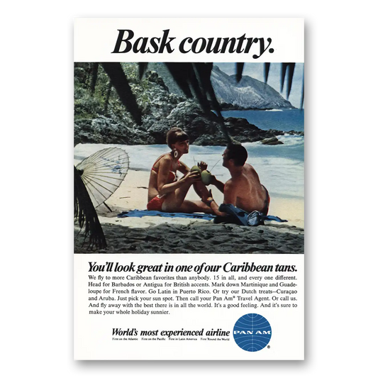 1967 Pan Am Bask Country Vintage Magazine Print Ad