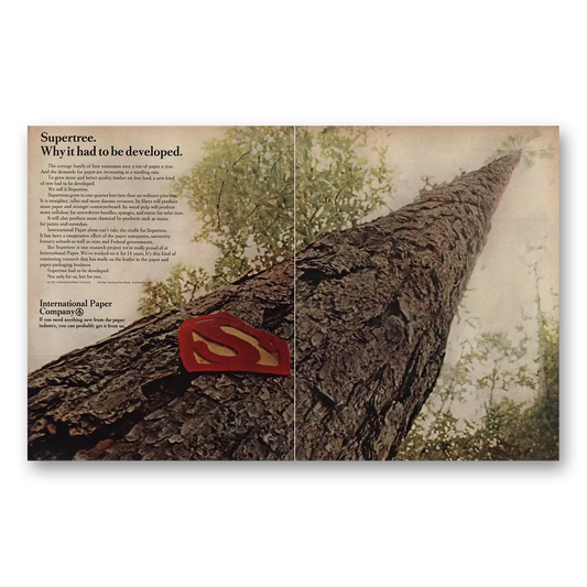 1967 International Paper Supertree Had to Be Developed Vintage Magazine Print Ad