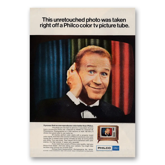 1967 Philco Television Unretouched Photo Was Taken Right Off a Philco Vintage Magazine Print Ad