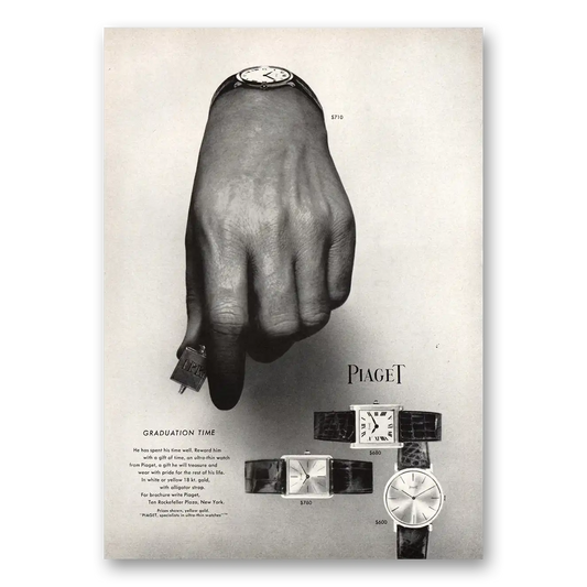 1967 Piaget Watches Graduation Time Vintage Magazine Print Ad