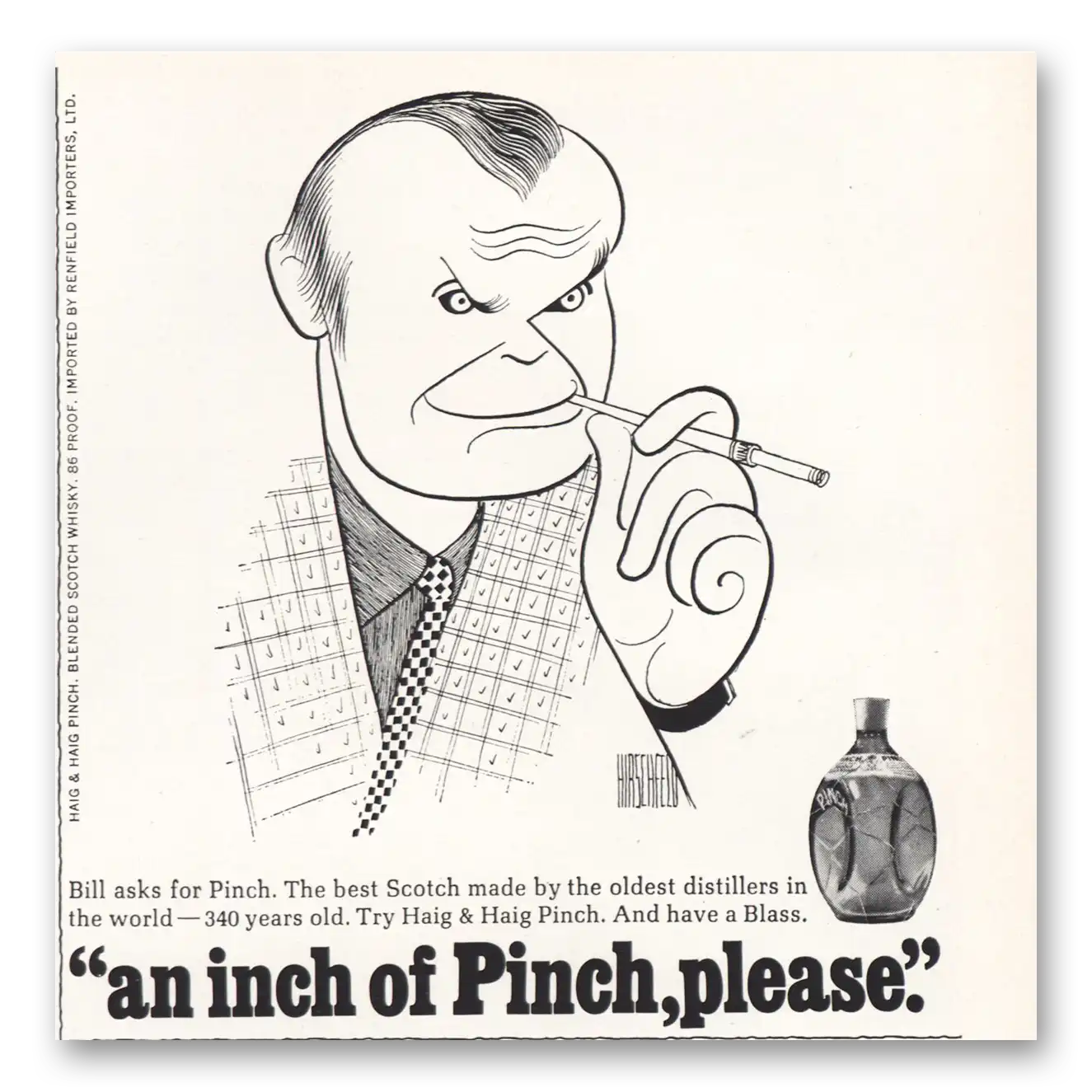 1967 Pinch Scotch Bob Asks for Pinch Vintage Magazine Print Ad