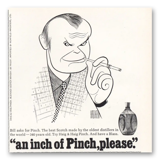 1967 Pinch Scotch Bob Asks for Pinch Vintage Magazine Print Ad