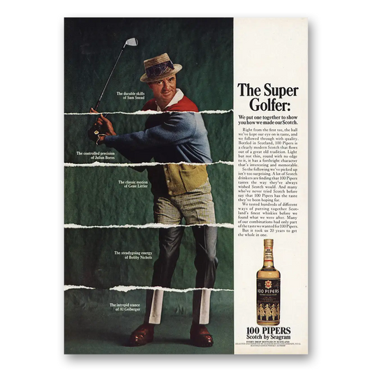 1967 100 Pipers Super Golfer Vintage Magazine Print Ad