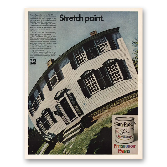 1967 Pittsburgh Paints Stretch Paint Vintage Magazine Print Ad