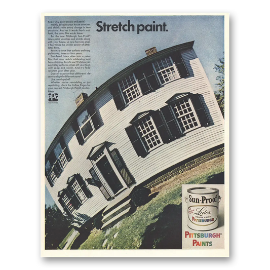 1967 Pittsburgh Paints Stretch Paint Sun Proof Vintage Magazine Print Ad