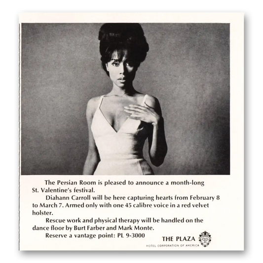 1967 Plaza Hotel Persian Room Diahann Carroll Vintage Magazine Print Ad