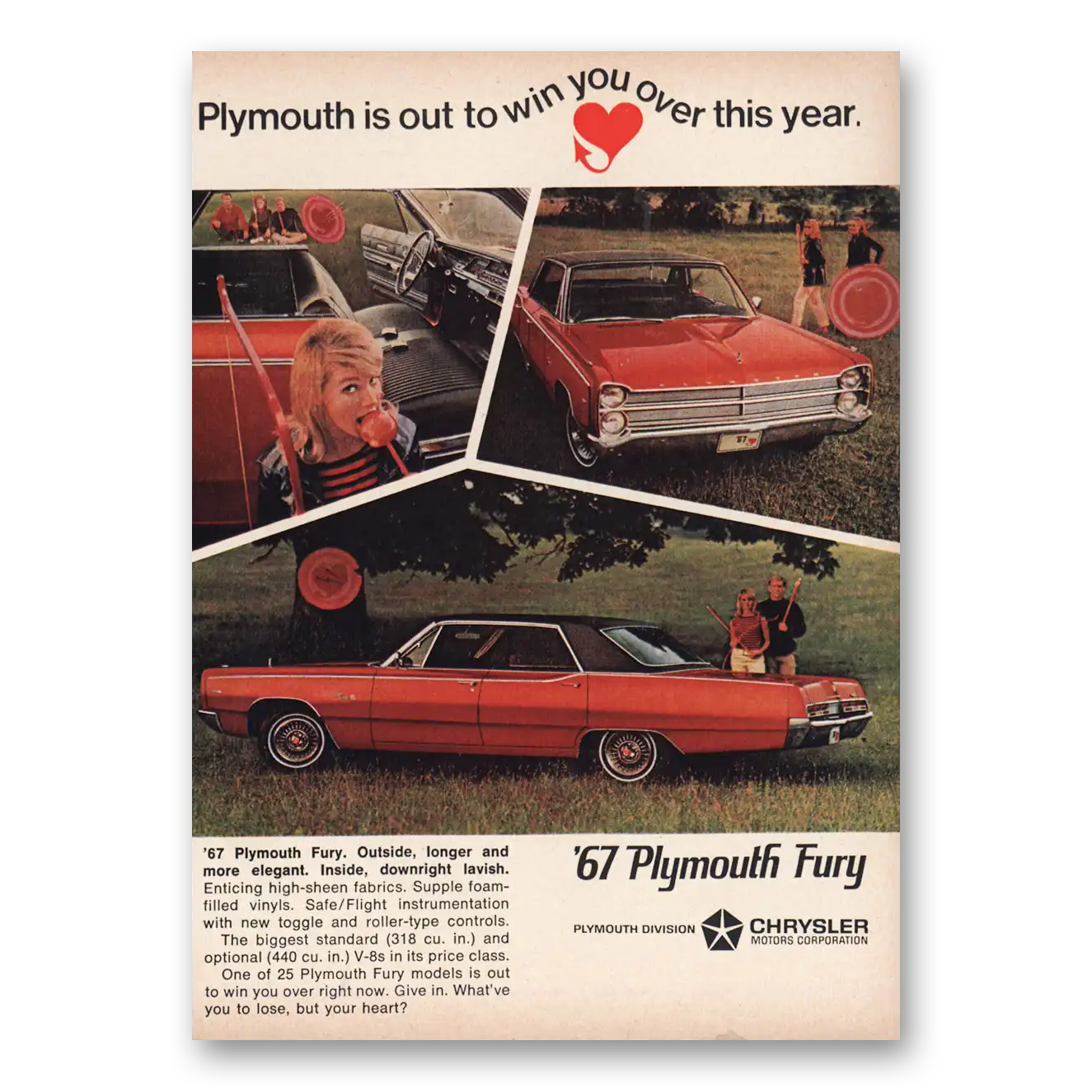 1966 Plymouth Fury Win You Over This Year Vintage Magazine Print Ad