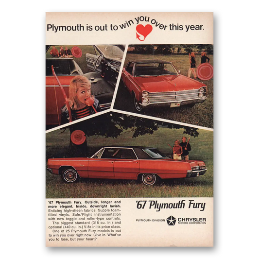 1966 Plymouth Fury Win You Over This Year Vintage Magazine Print Ad