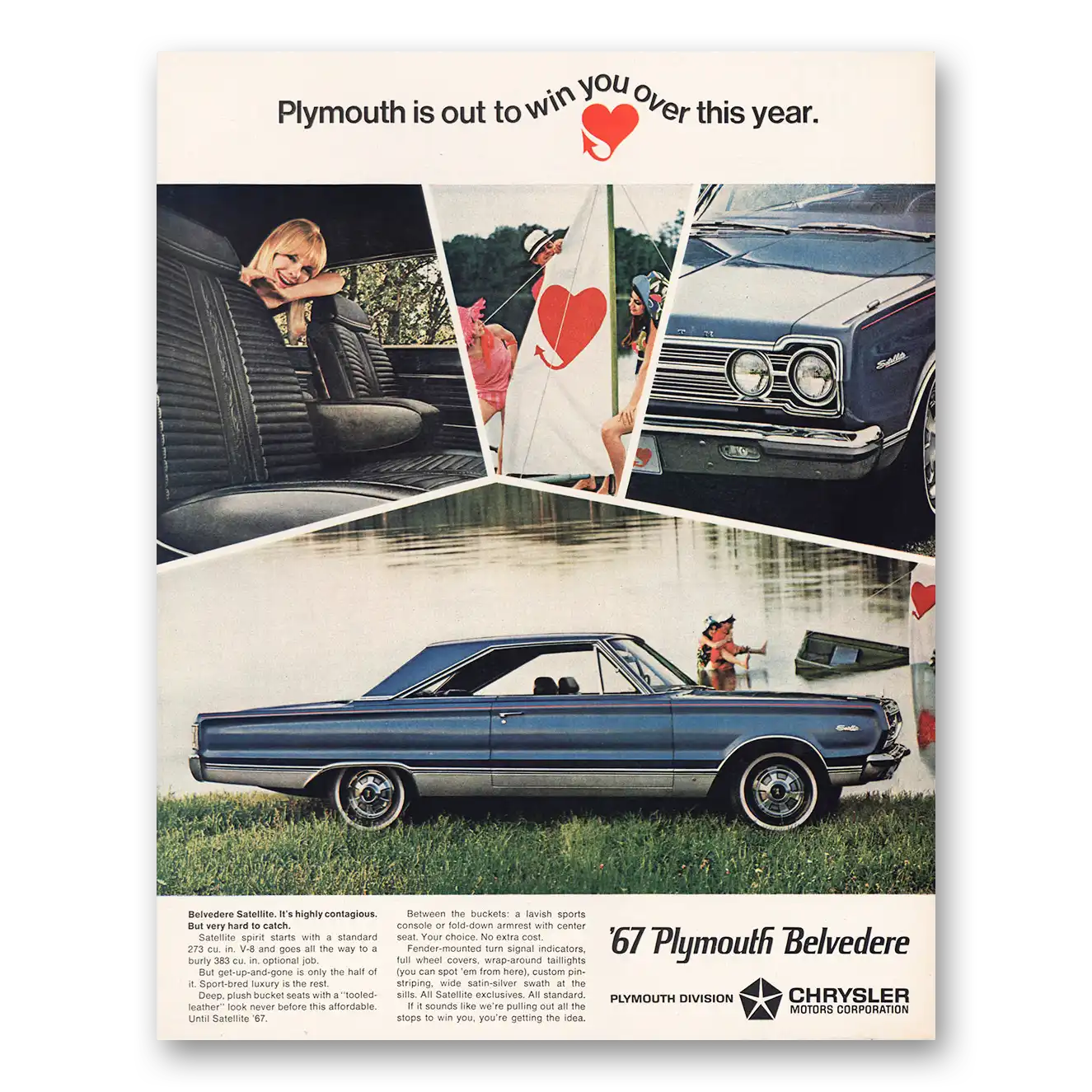 1967 Plymouth Belvedere Out to Win You Over This Year Vintage Magazine Print Ad