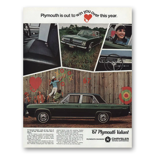 1967 Plymouth Valiant Out to Win You Over This Year Vintage Magazine Print Ad