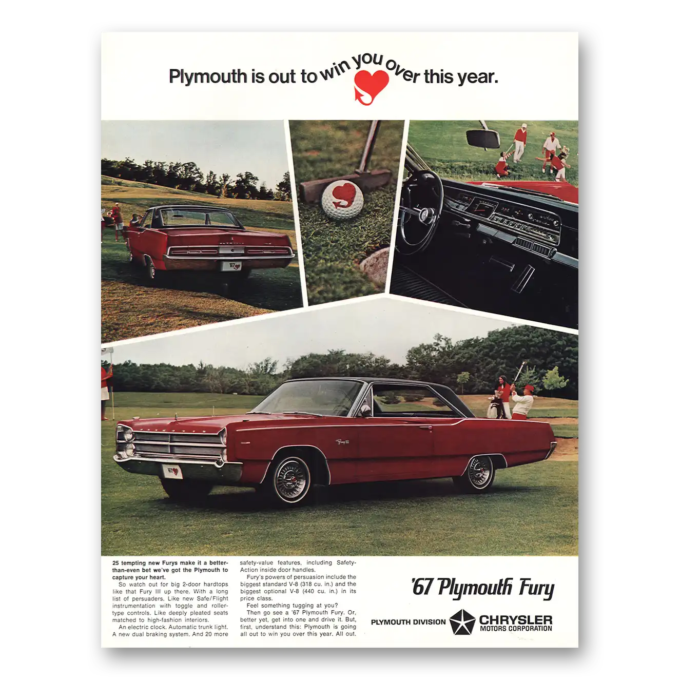 1967 Plymouth Fury Out to Win You Over This Year Vintage Magazine Print Ad