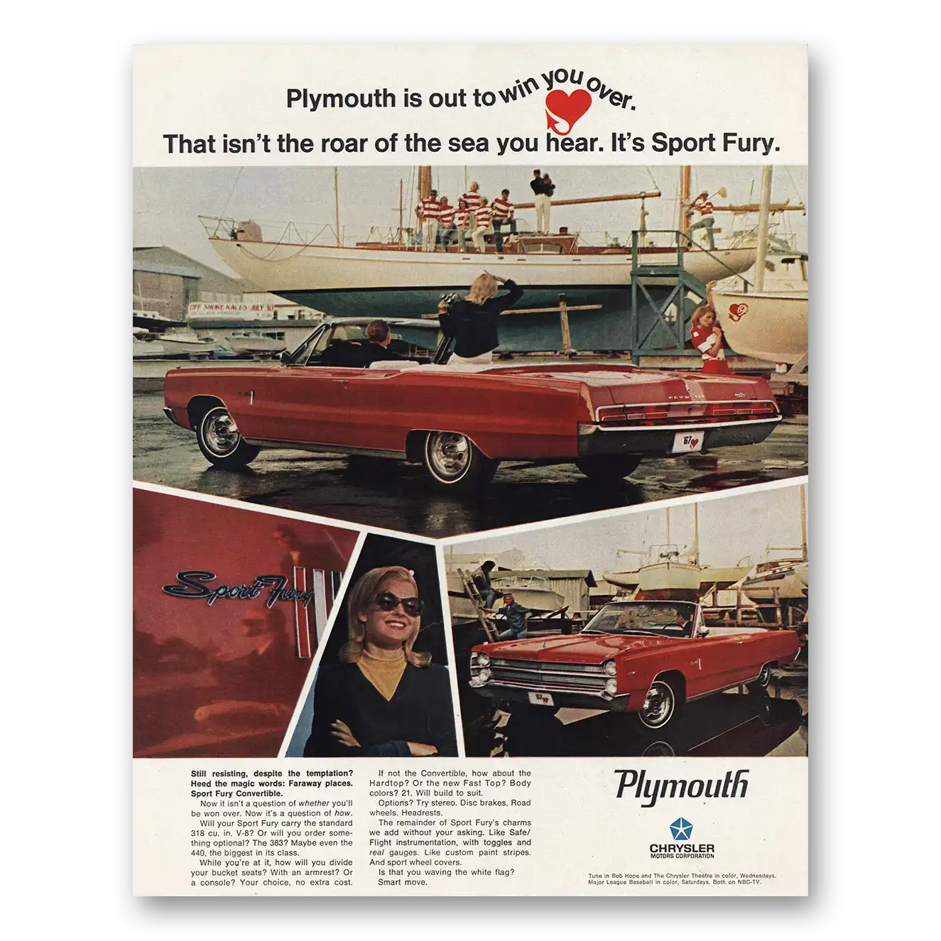 1967 Plymouth Fury Out to Win You Over Vintage Magazine Print Ad