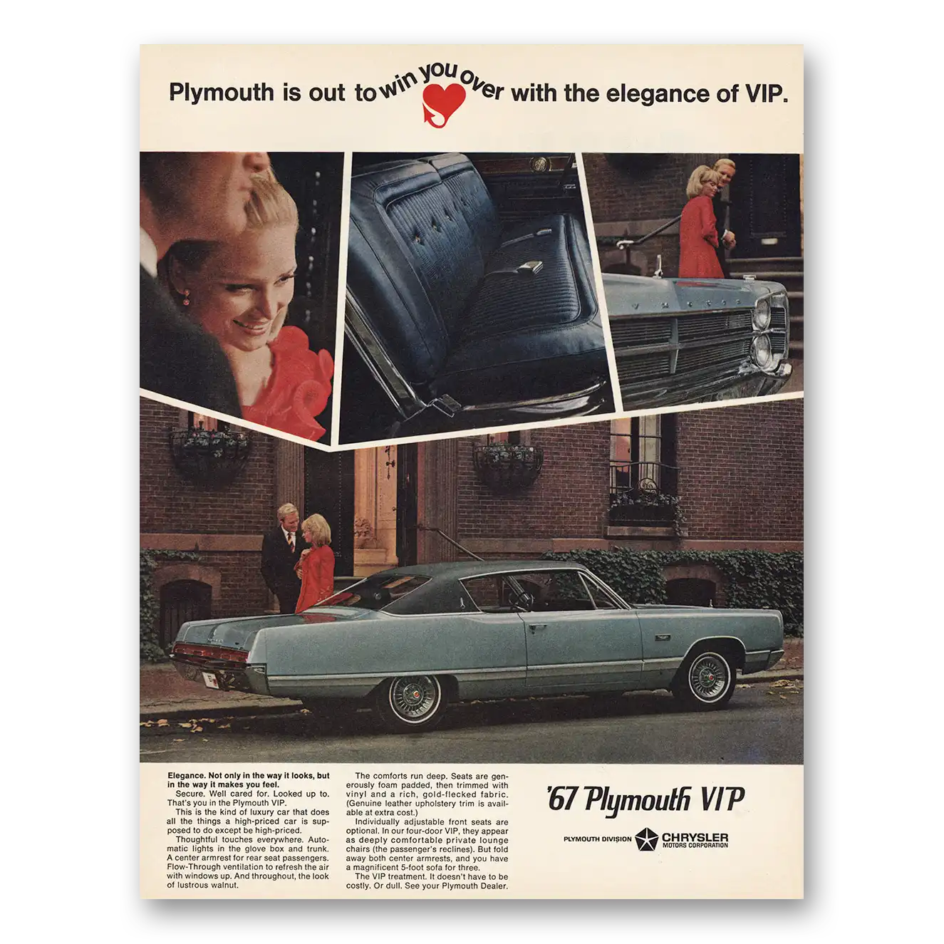 1967 Plymouth VIP Out To Win You Over Vintage Magazine Print Ad