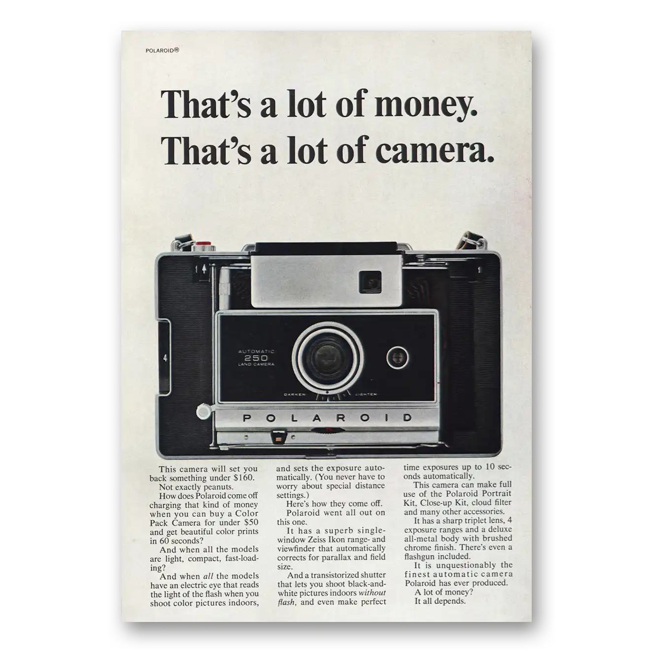 1967 Polaroid Lot of Money Camera Vintage Magazine Print Ad