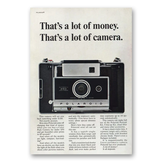 1967 Polaroid Lot of Money Camera Vintage Magazine Print Ad