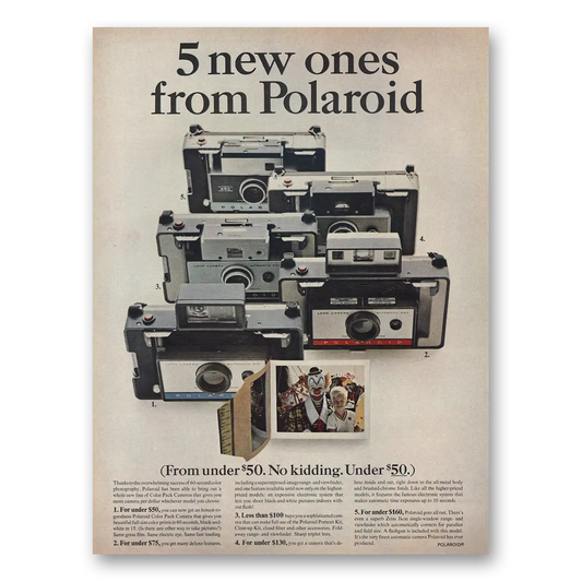 1967 Polaroid 5 New Ones Vintage Magazine Print Ad