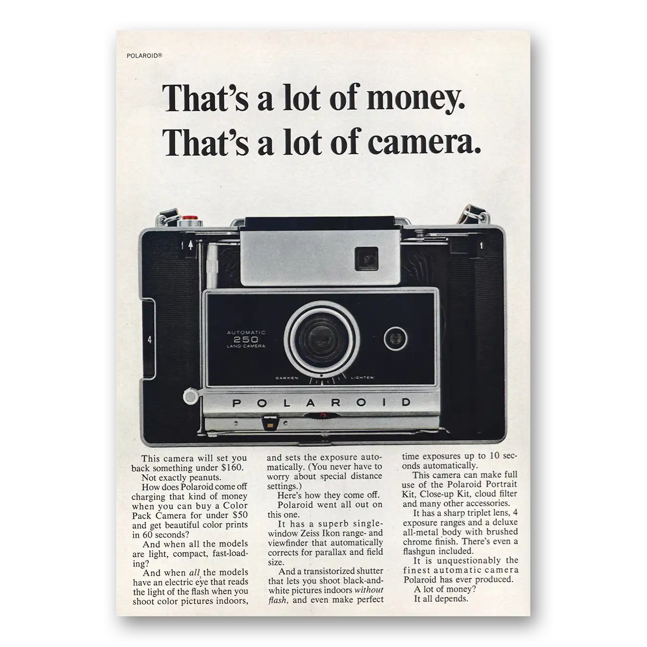 1967 Polaroid Lot of Money Lot of Camera Vintage Magazine Print Ad