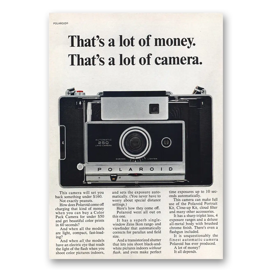 1967 Polaroid Lot of Money Lot of Camera Vintage Magazine Print Ad