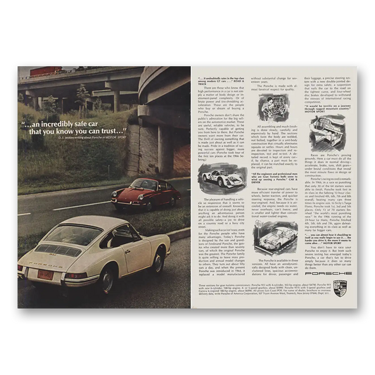 1967 Porsche 912 Incredibly Safe Can You Know You Can Trust Vintage Magazine Print Ad