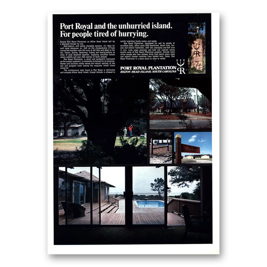 1967 Port Royal Plantation Unhurried Island For People Tired Vintage Magazine Print Ad