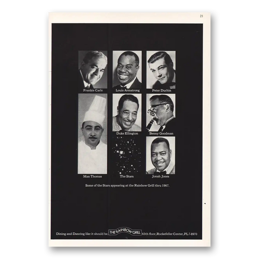 1967 Rainbow Grill Rockefeller Center Some of the Stars Vintage Magazine Print Ad