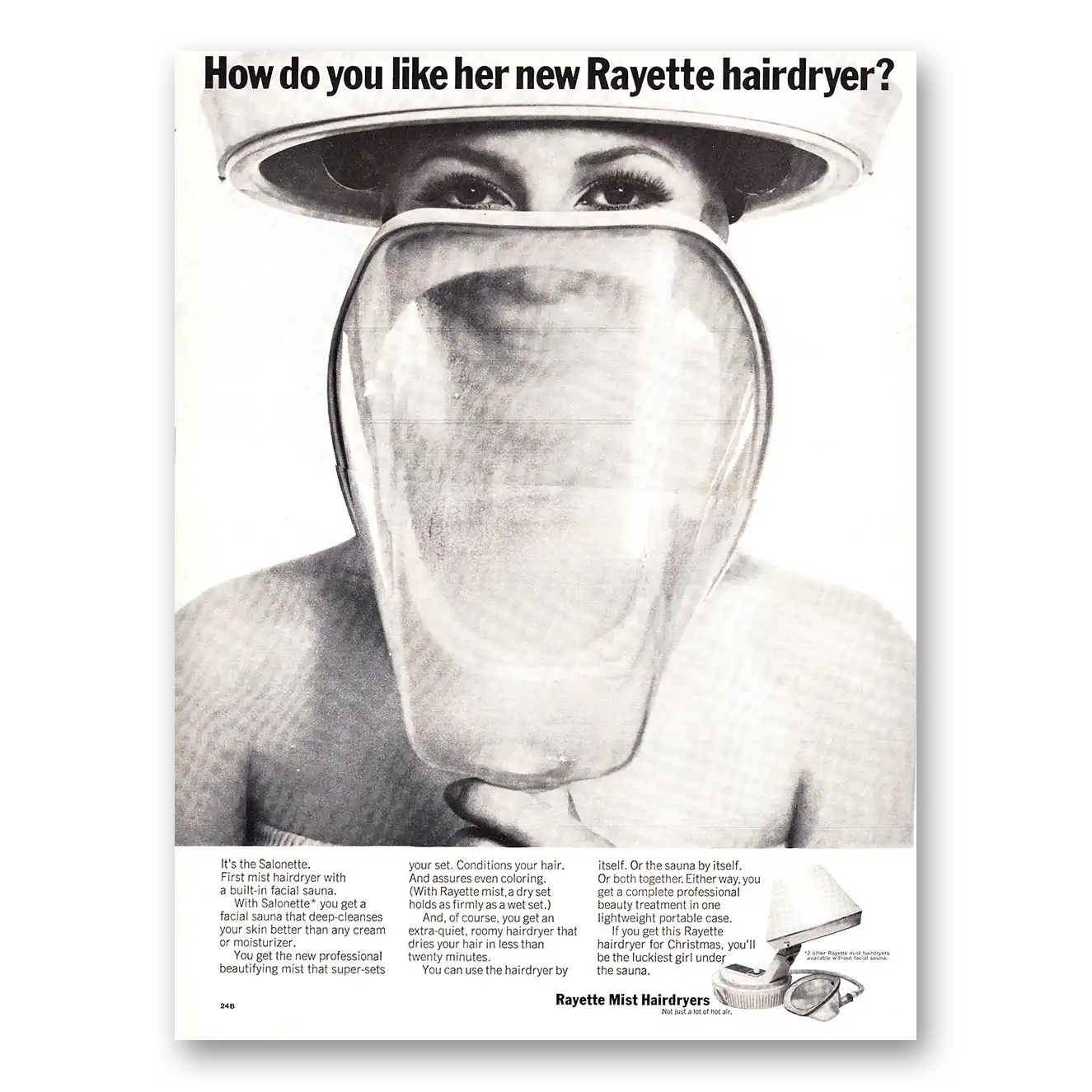 1967 Rayette Mist Hairdryers Salonette Vintage Magazine Print Ad