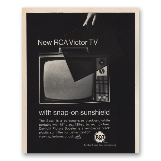 1967 RCA Television Snap On Sunshield Vintage Magazine Print Ad