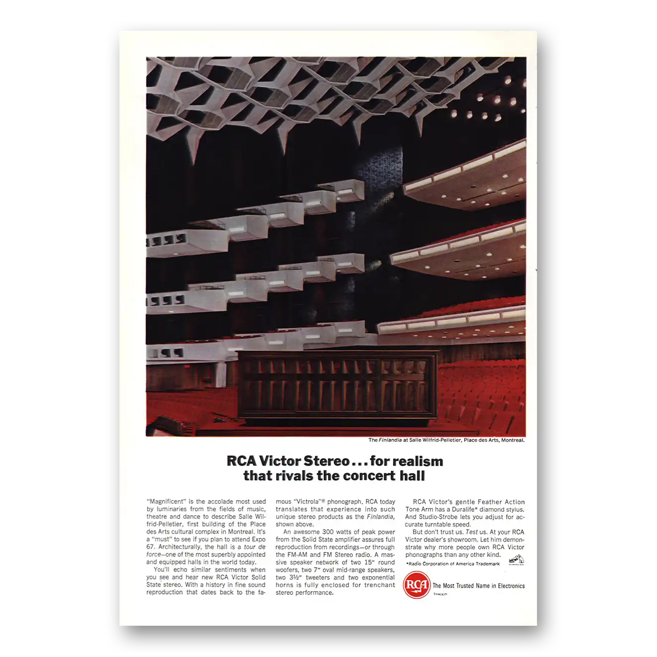 1967 RCA Victor Realism Rivals Concert Hall Vintage Magazine Print Ad