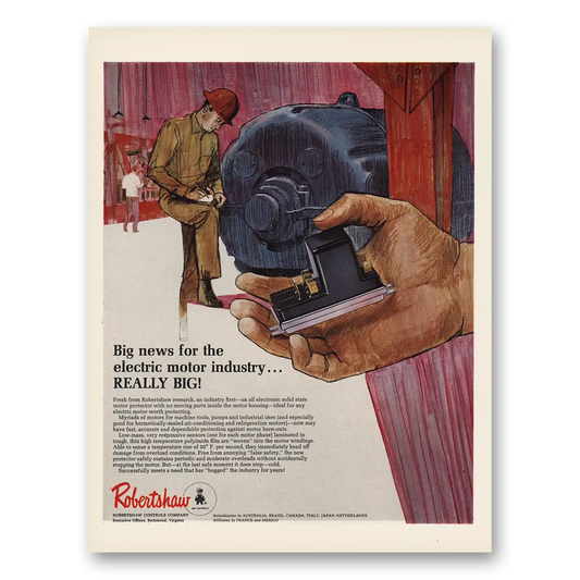 1967 Robertshaw Electric Motor Industry Vintage Magazine Print Ad