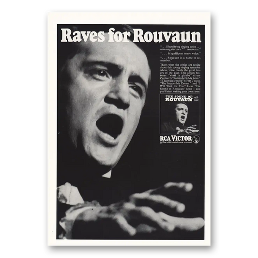 1967 RCA Victor Raves for Rouvaun Vintage Magazine Print Ad