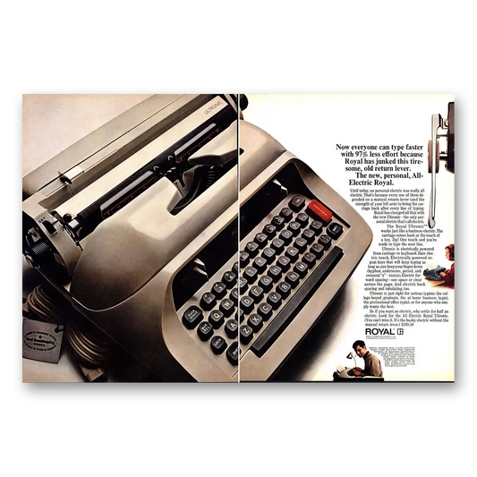 1967 Royal Typewriter Everyone Can Type Faster Vintage Magazine Print Ad