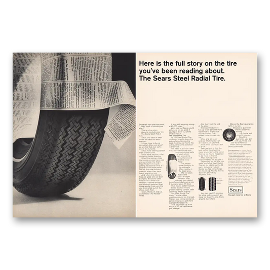 1967 Sears Tires Steel Radial Tires Full Story Vintage Magazine Print Ad