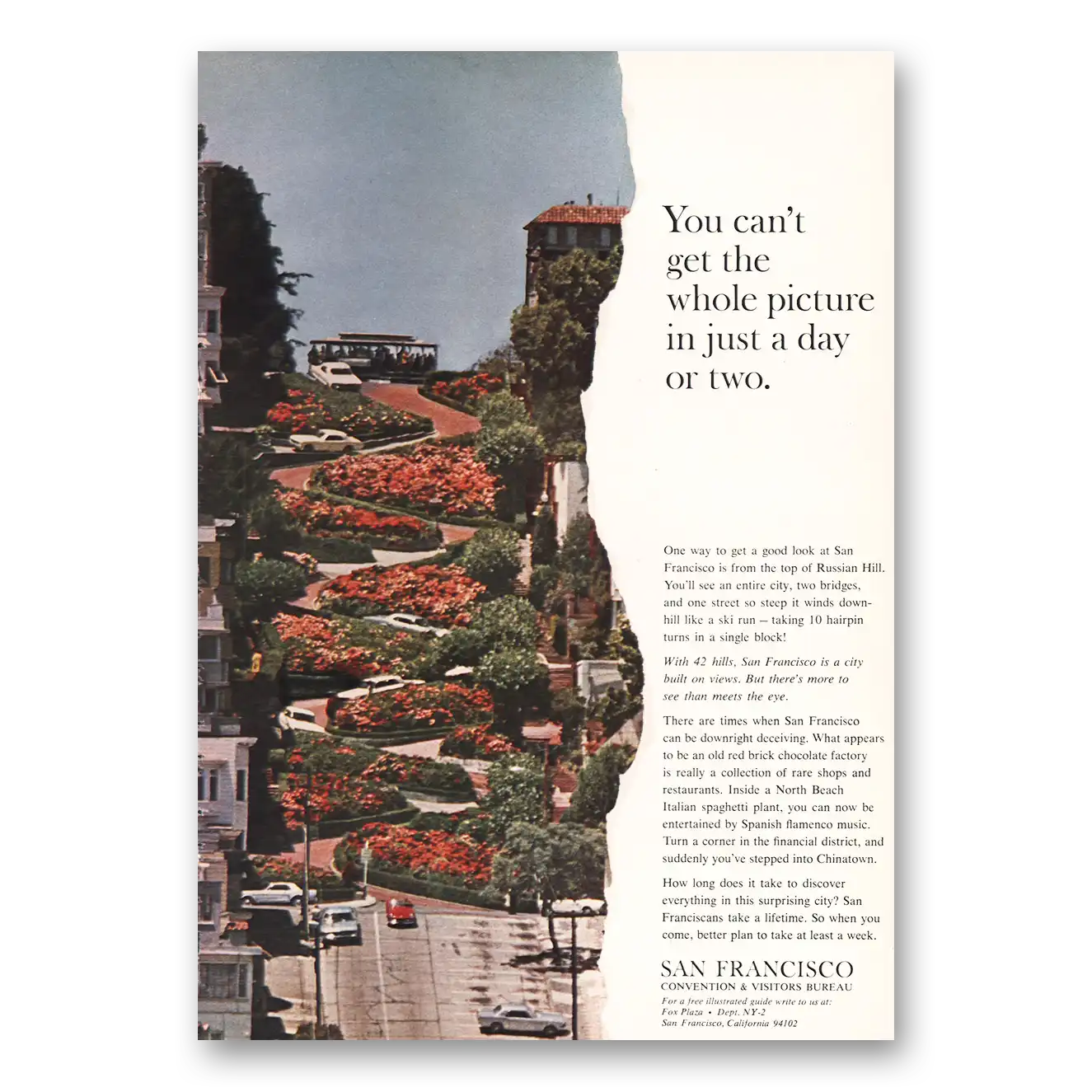 1967 San Francisco California Get the Whole Picture Vintage Magazine Print Ad