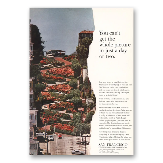 1967 San Francisco California Get the Whole Picture Vintage Magazine Print Ad