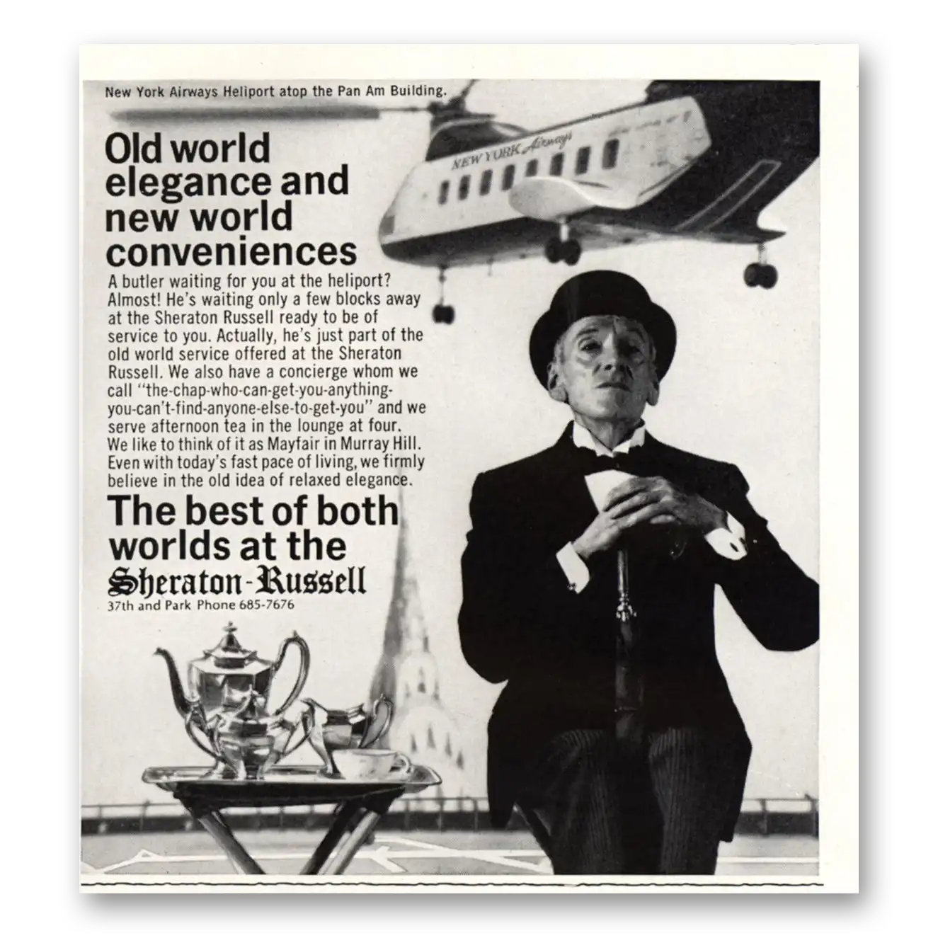 1967 Sheraton Russell Hotel Old World Elegance Vintage Magazine Print Ad