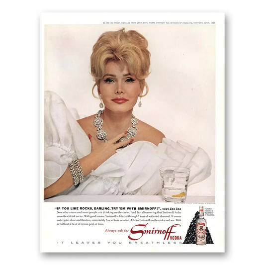 1967 Smirnoff Vodka Zsa Zsa Gabor Don’t Darling Me Vintage Magazine Print Ad