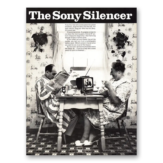 1967 Sony Television Sony Silencer Vintage Magazine Print Ad