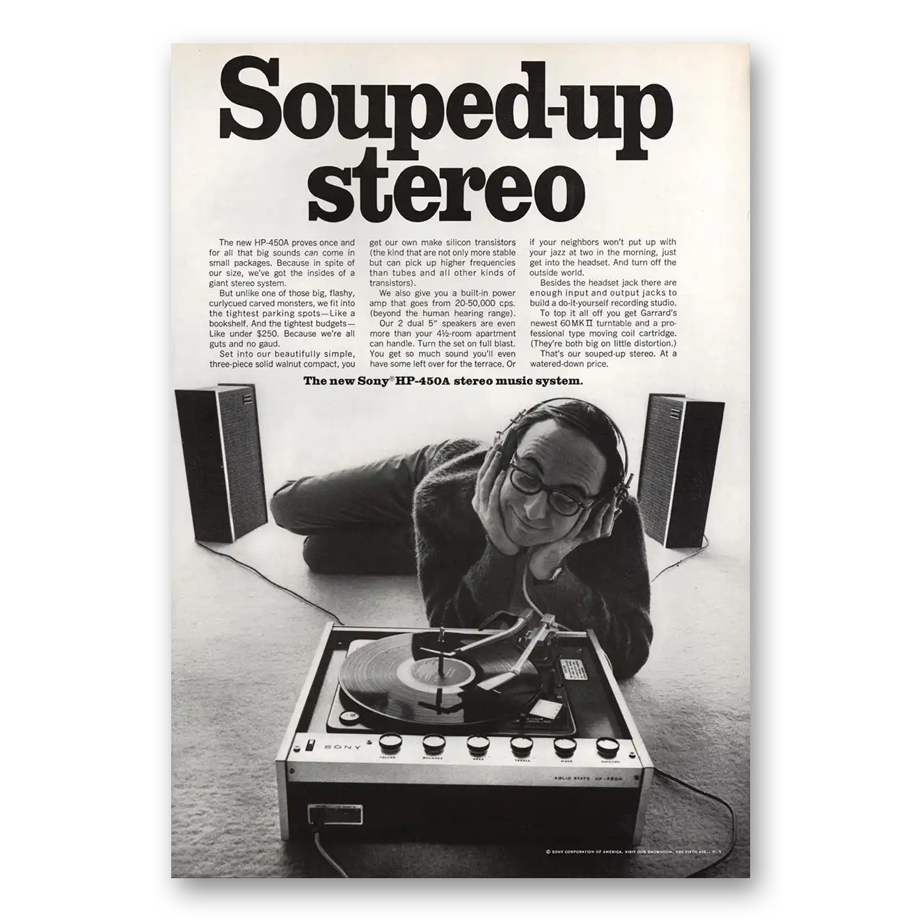 1967 Sony Stereo Souped Up Stereo Vintage Magazine Print Ad